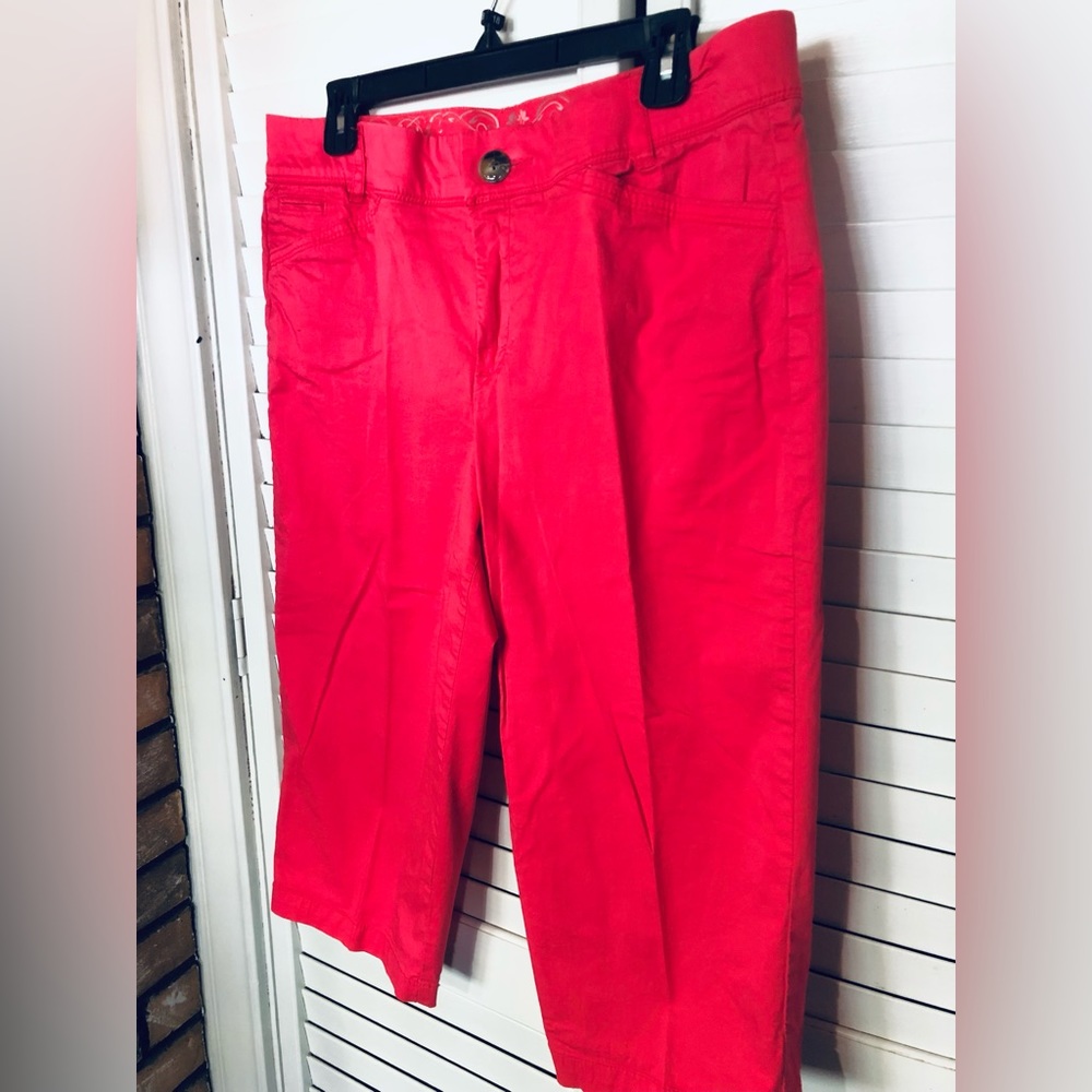 Coral Pink Stretch Capris 14P